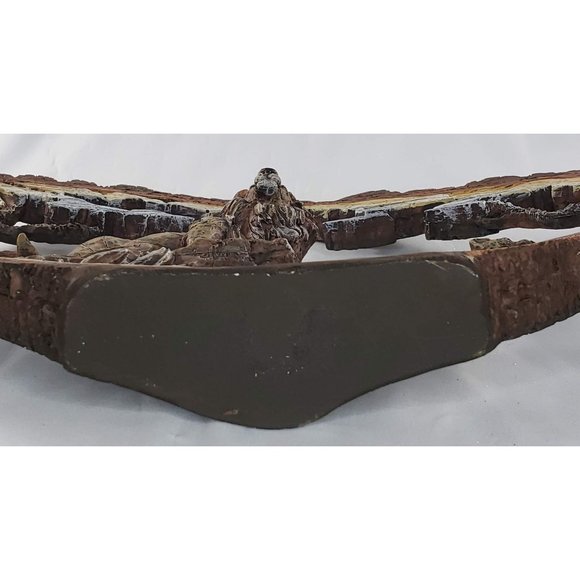 Lion Pride Faux Wood Bark Carved Resin Sculpture - Picture 4 of 6